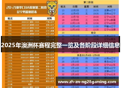 2025年澳洲杯赛程完整一览及各阶段详细信息 2025年澳洲杯赛程完整一览及各阶段详细信息